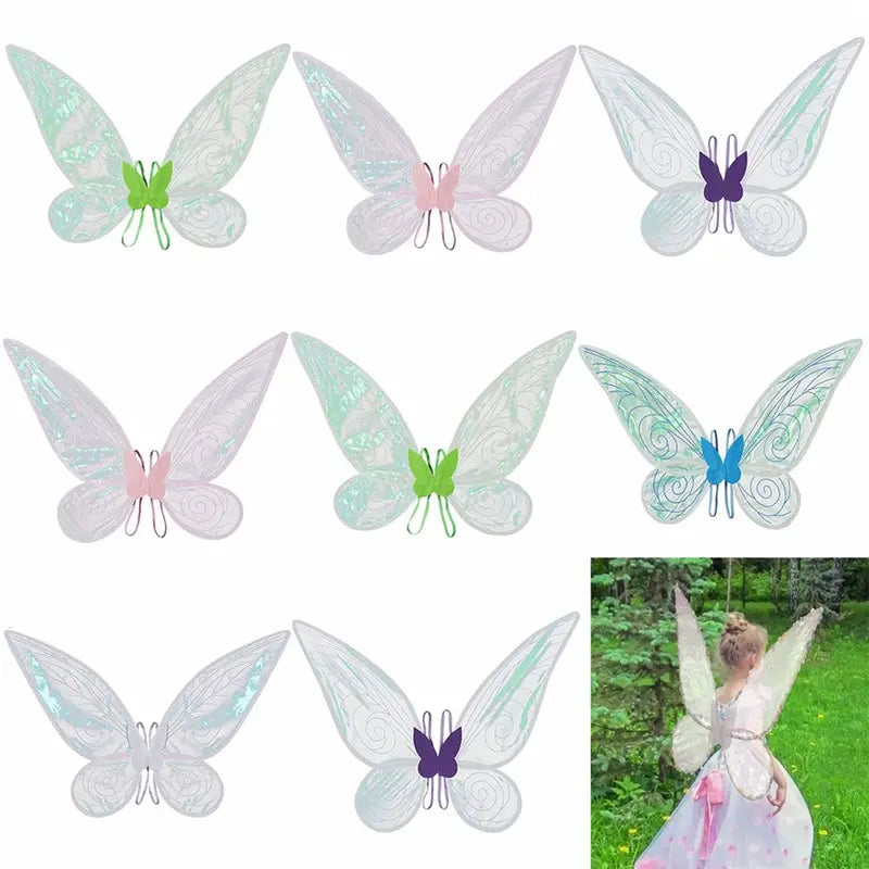 Fairy Wings Costume for Women and Girls Sparkle Butterfly Dress-Up Props