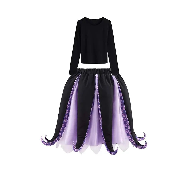 Halloween Ursula Sea Witch Costume Dress with Tentacles for Women