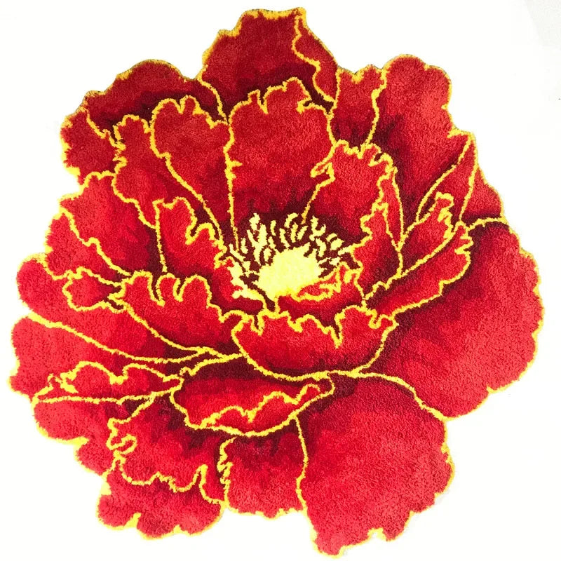 Round Thick Flower Carpet Rug for Living Room Bedroom Hallway Kids Door Mat