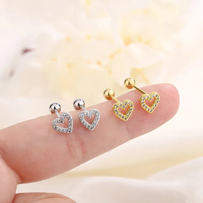Heart Stud Earrings for Women Hypoallergenic Jewelry Gift, Multiple Colors