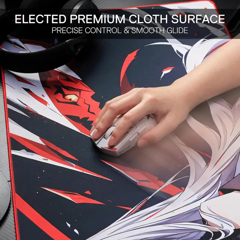 Gaming Mouse Pad Large & Small Sizes - Smooth Lycra Surface, Non-Slip Rubber Base