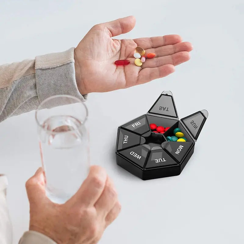 Mini 7-Day Pill Storage Box Travel Portable Medicine Organizer - Multifunction Plastic Sealer Box