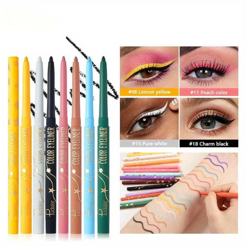 Waterproof Colorful Gel Eyeliner Pencil - Long-Lasting Natural Matte Eye Makeup