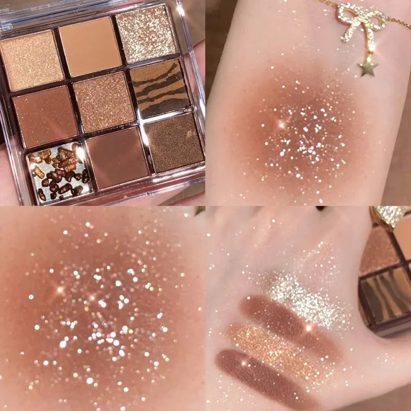 Eyeshadow Palette with Metallic Finish - 8+ Colors for Glam Makeup, Spring & Summer Collection