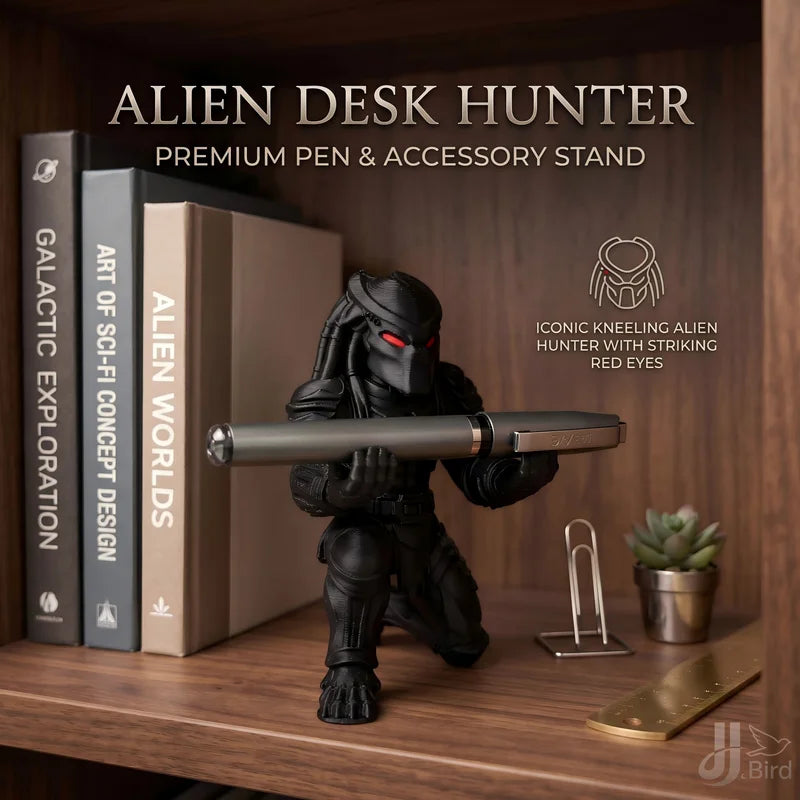 Sci-Fi Alien Desk Ornament - Pen Holder Figurine for Home & Office Decor