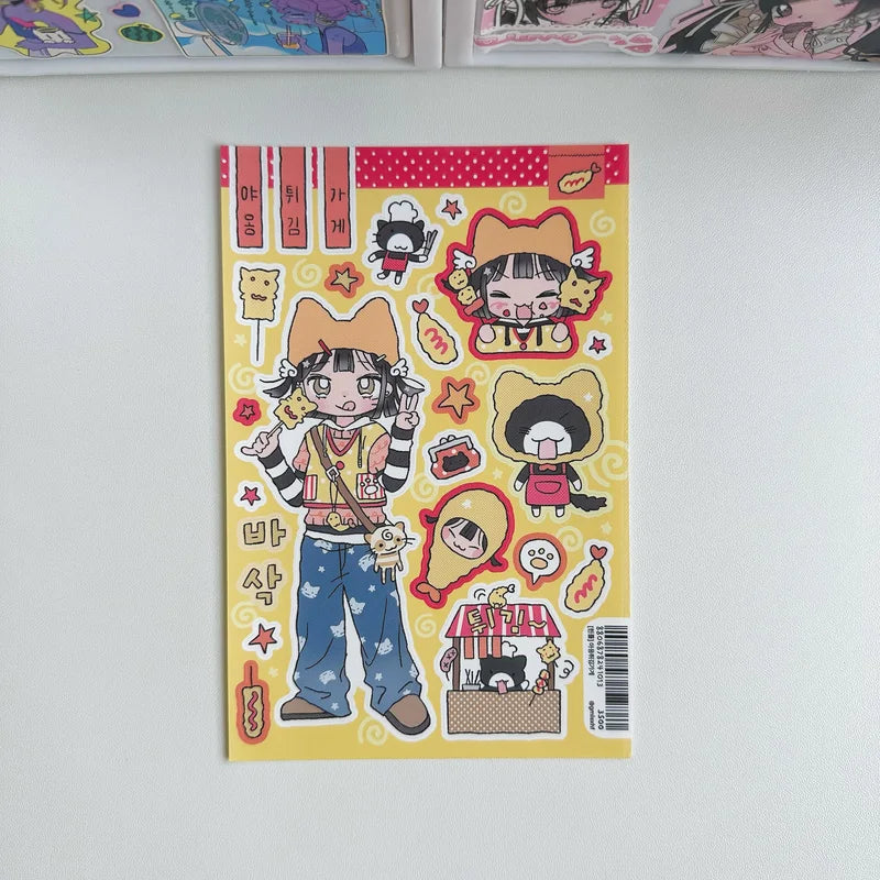 Cute Cartoon Girl Sticker Set for Planners Scrapbooks and DIY Decor