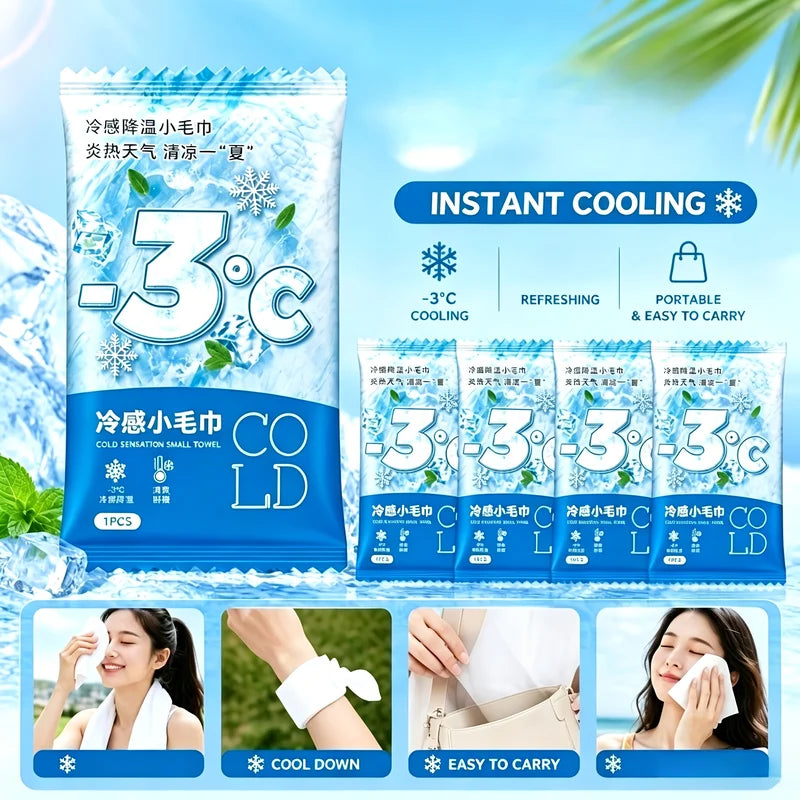 Portable Cooling Towels 10/20 Pack 200x600mm Cold Wipes for Sports Beach Gym Hiking Camping