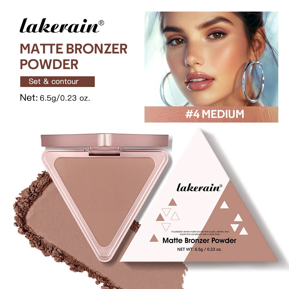 Matte Bronzer Powder for Face - Long Lasting, Waterproof, Oil-Control Makeup