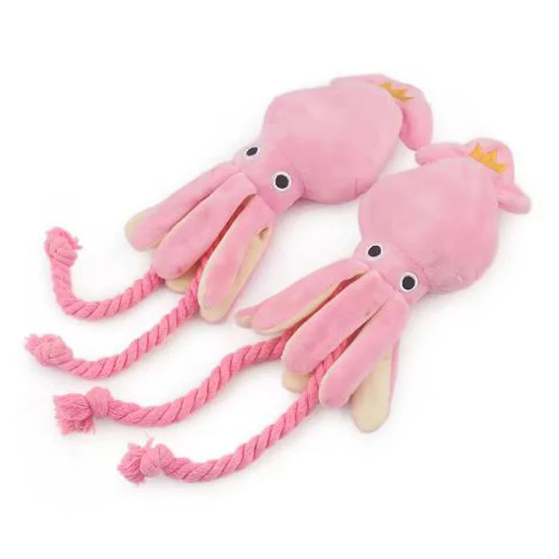 Sound-Emitting Cotton Rope Dog and Cat Toy Octopus - Durable Chew & Interactive Play