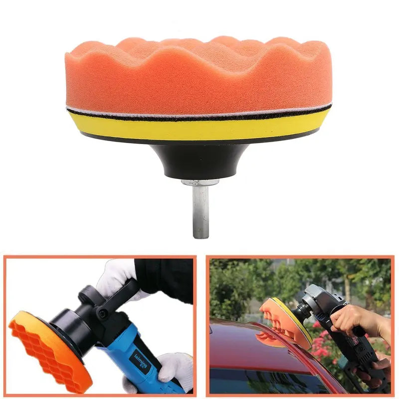 8 Pcs Car Polishing and Buffing Sponge Pads Kit - Auto Waxing and Cleaning