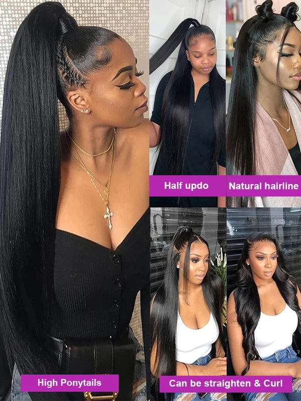 Full Lace Human Hair Wig 360 Frontal Lace Front Wigs for Women - Natural, Tangle-Free, Multiple Lengths