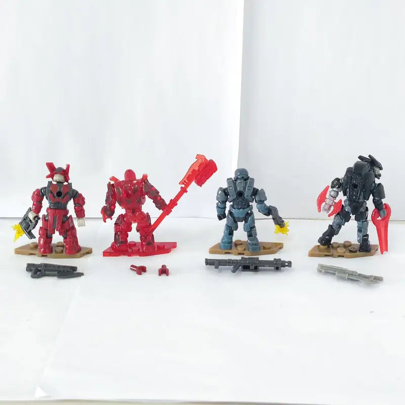 Mini Action Figures Set - Banished Phantom Spartan Griffin Brute & More, 2-Inch Collectible Toys (4 Pack)