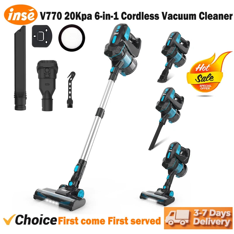 Cordless Handheld Vacuum Cleaner 6-in-1 Powerful Stick Vacuum for Carpet Bed