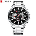 Men's Sport Chronograph Watch with Stainless Steel Band and Big Dial