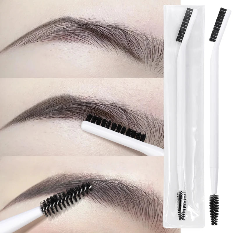 Dual Head Eyebrow & Eyelash Brush - Reusable Makeup Grooming Tool