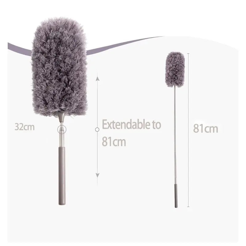 Retractable Dusting Brush with Microfiber Head & Long Handle for Car & Home Cleaning