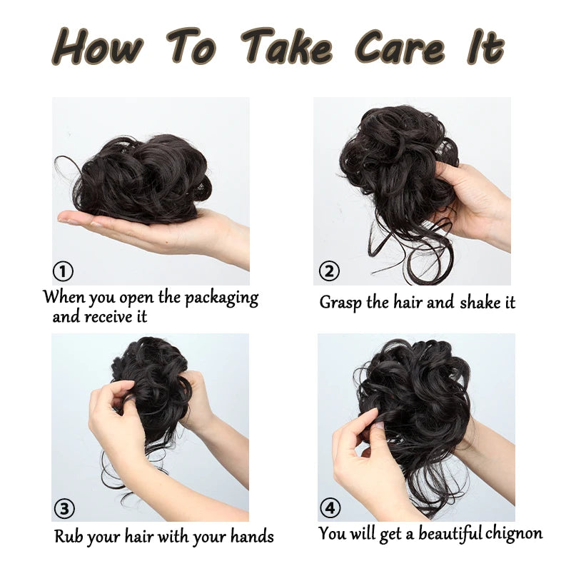 Elastic Rubber Hair Bun Band for Messy Curly Styles - Daily Use