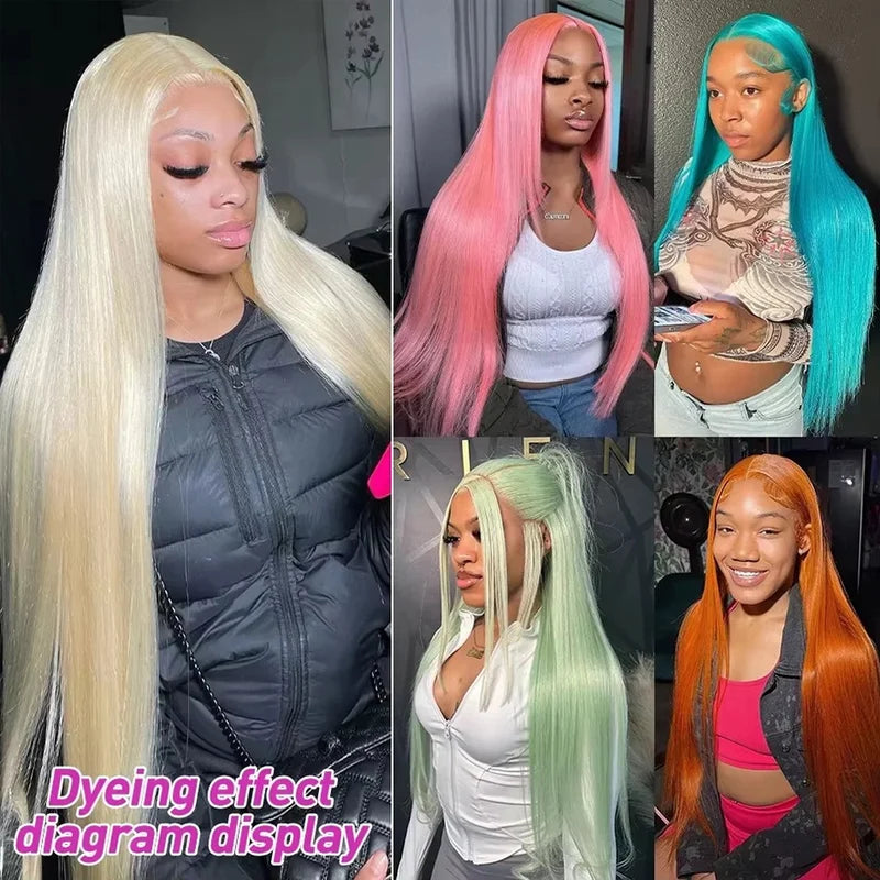 Human Hair Lace Front Wig 13x4 13x6 HD Blonde 613 Straight Wigs 300 Density