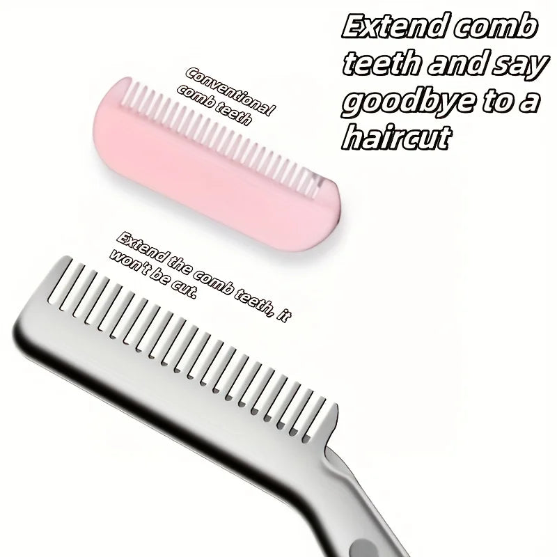 Eyebrow Scissors with Comb & Razor - Stainless Steel Facial Hair Remover for Women