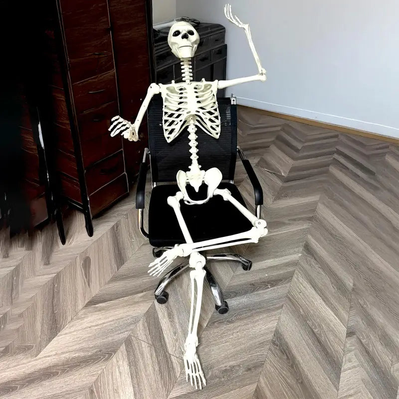 Life Size Human Skeleton Prop for Halloween Haunted House Decor - Movable Joints