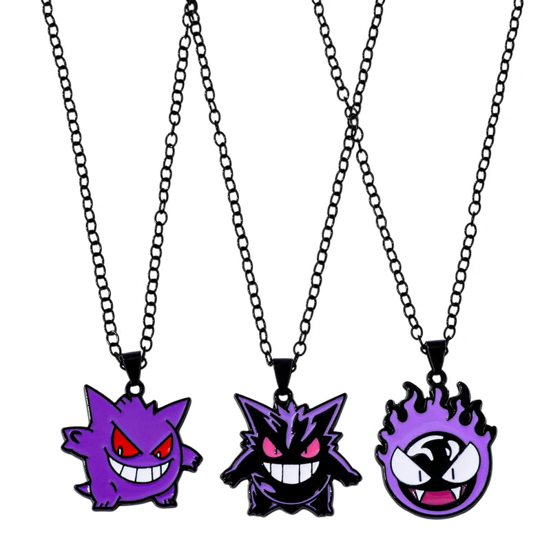 Gengar Cosplay Pendant Necklace - Anime Charm Jewelry for Women Men Kids