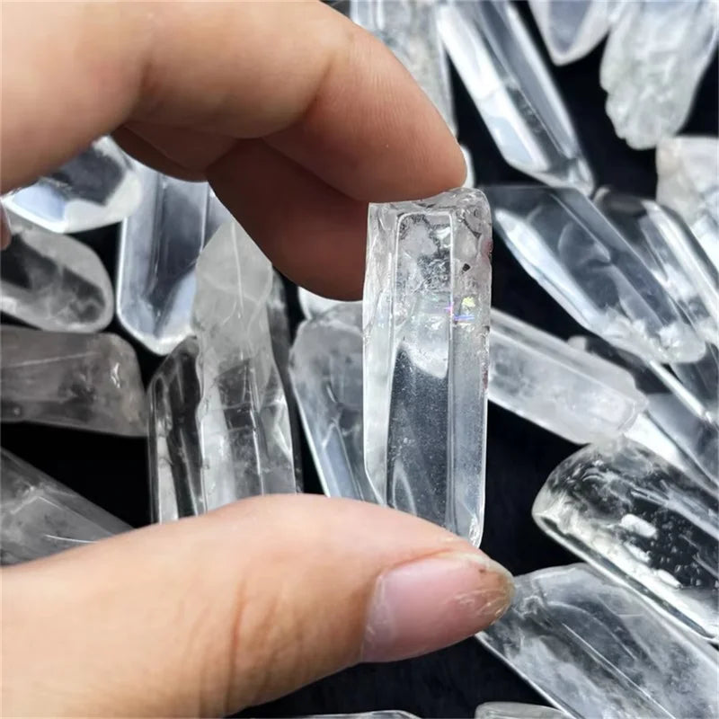 Natural Clear Quartz Crystal Wands for Meditation & Spiritual Healing – Raw Stone Points