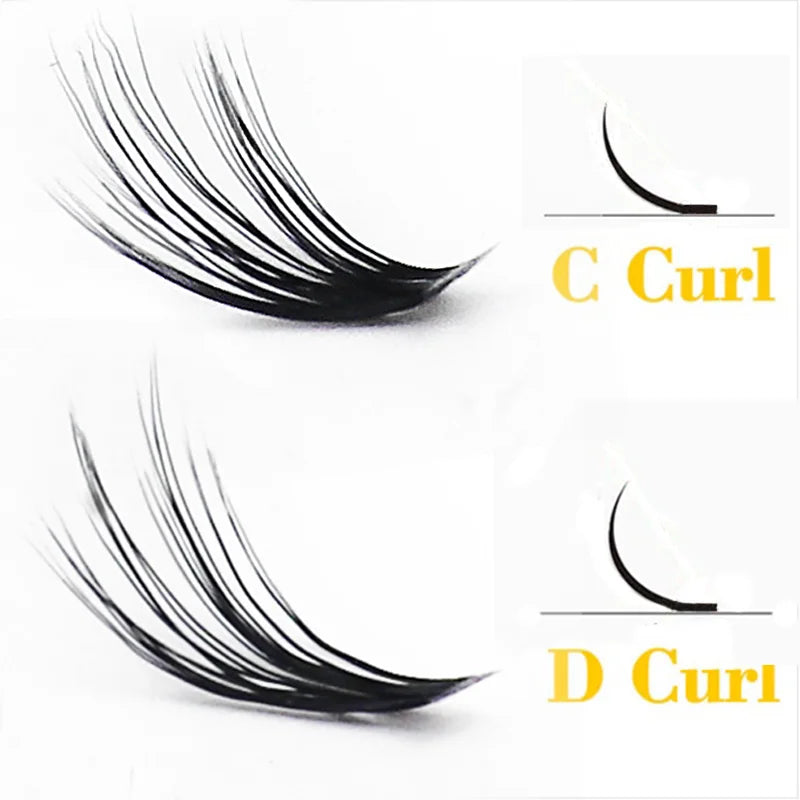 Mink Eyelash Extensions 60 Bundles 3D Russia Individual Clusters Natural Look
