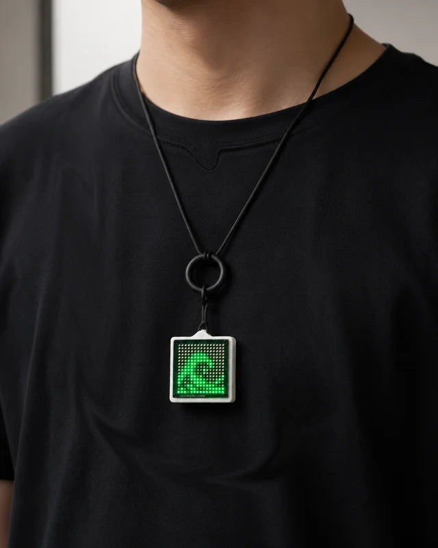 Water Flow Simulation LED Pendant - Luminous Water Effect Ornament Necklace