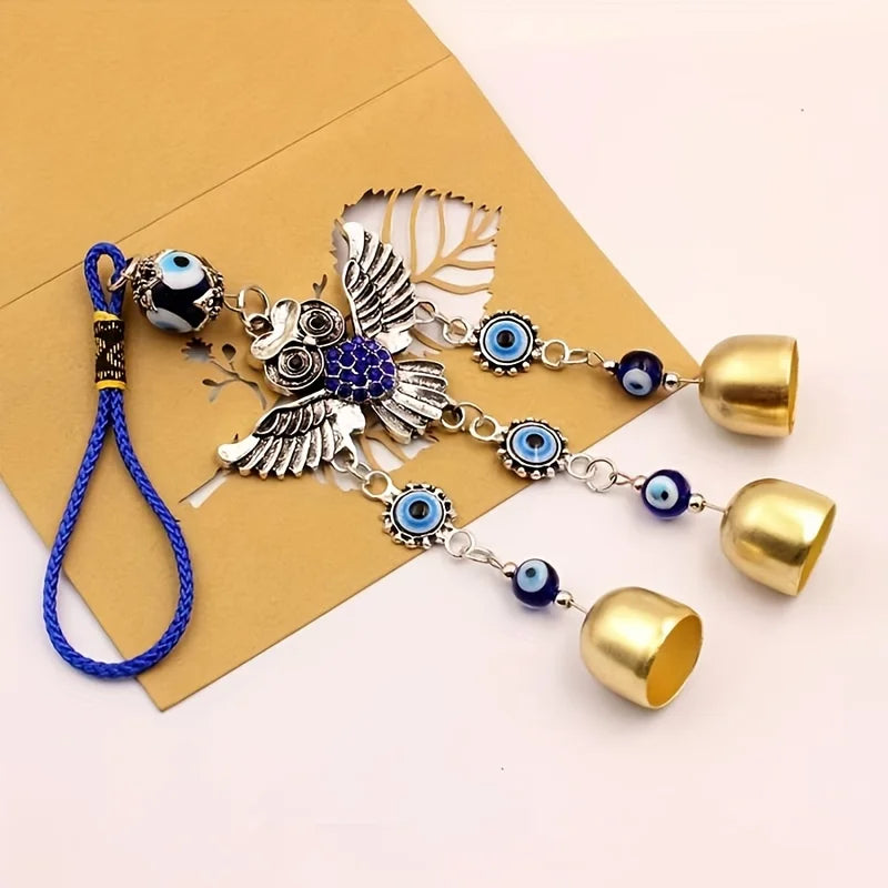 Blue Owl Wind Chime for Outdoor Garden & Courtyard Decor - Birthday Gift