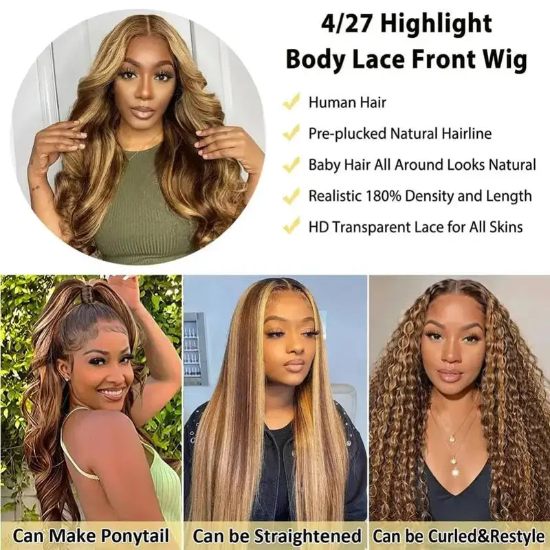 Long Human Hair Wigs with HD Transparent Lace Front Body Wave 13x4 13x6 18-46 Inch