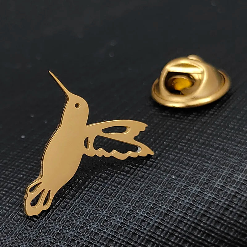 Fashionable Stainless Steel Flying Bird Brooch - Lapel Pin for Men & Women