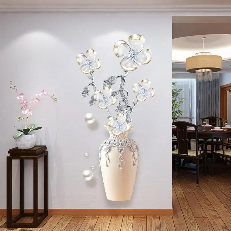 Flowers Wall Stickers - Aesthetic Removable Wallpaper for Living Room & Bedroom
