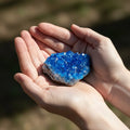 Blue Quartz Crystal Cluster Decorative Geology Gift for Home & Office