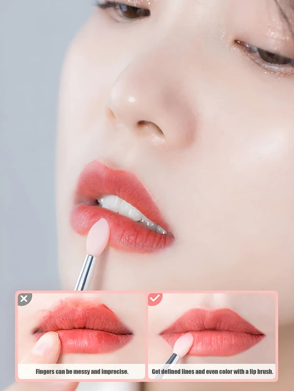 Reusable Silicone Lip Brush with Cap - Portable Dual-Ended Makeup Applicator
