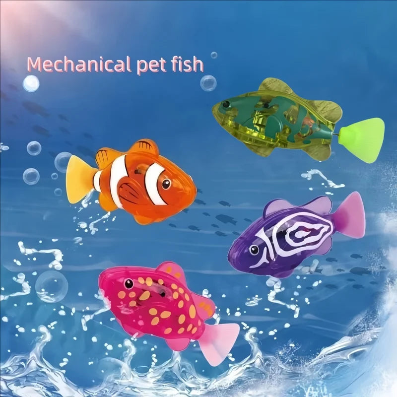 Baby Fish Swimming Toy Light-Up Sensor Water Play Bath Toy - Realistic Clownfish