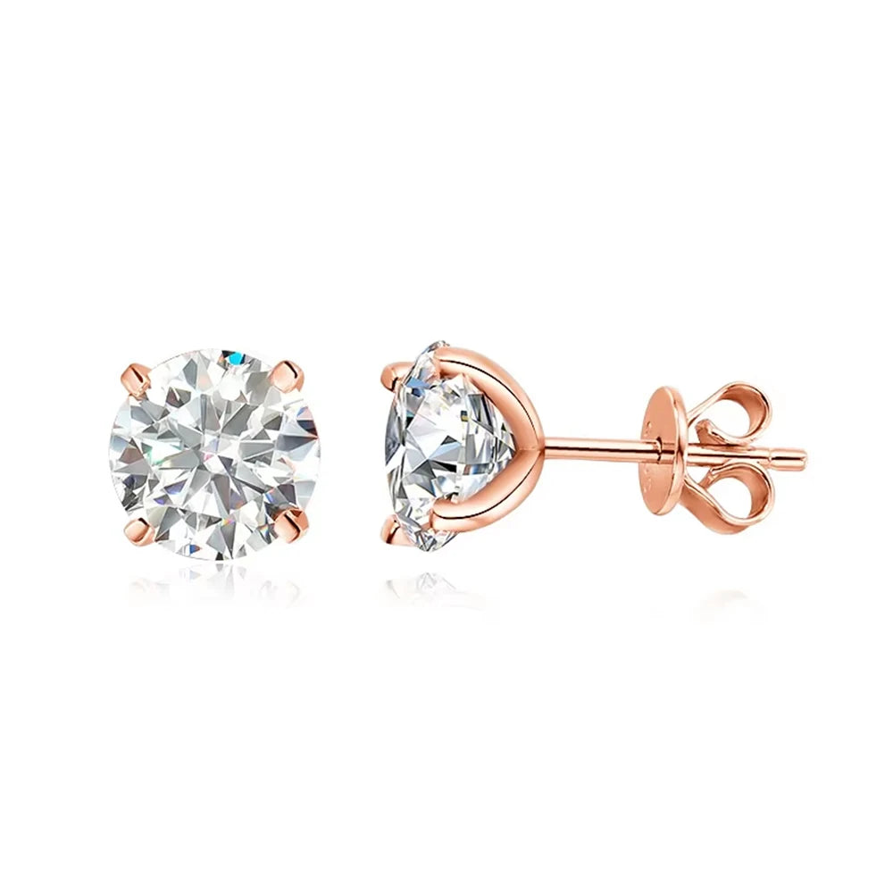 Moissanite Stud Earrings for Women Men 0.1-5ct D Color Round Diamond Jewelry