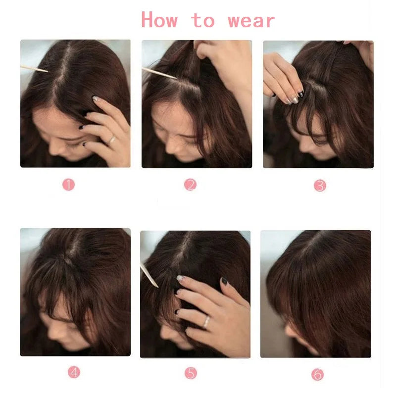 Invisible Air Bangs Hair Extension Front Fringes for Women - Black & Brown