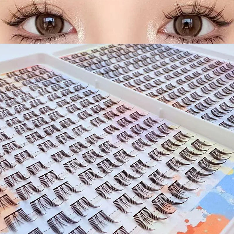 False Eyelash Book 32 Rows Natural Soft Cluster Lashes for Daily Makeup