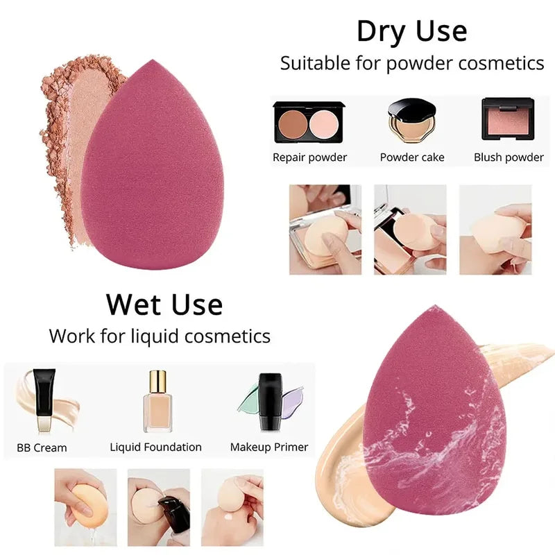 4/14Pcs Makeup Sponge Set Cosmetic Blender Beauty Egg Foundation & Powder Puff Tools
