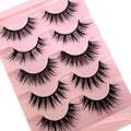 False Eyelash Set - Wispy, Natural, Wet Look, 5 Pairs for Eye Makeup