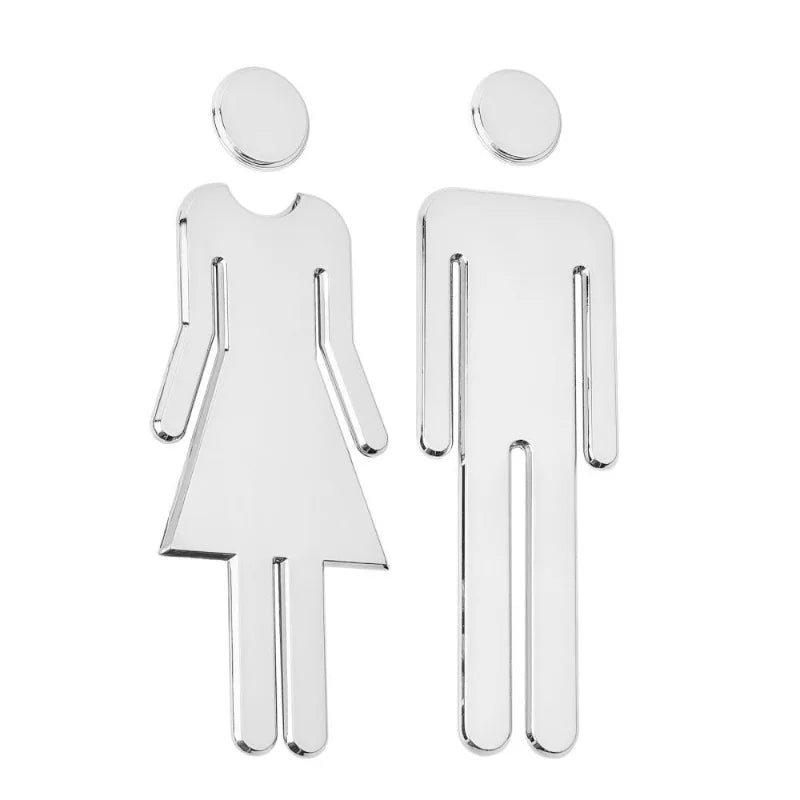 Black Gold Color Toilet Sign Plate Brass Wall Label WC Holder Door Signage