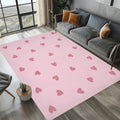 Romantic Pink Love Pattern Area Rug - Non-Slip Home Decor Mat for Living Room & Bedroom
