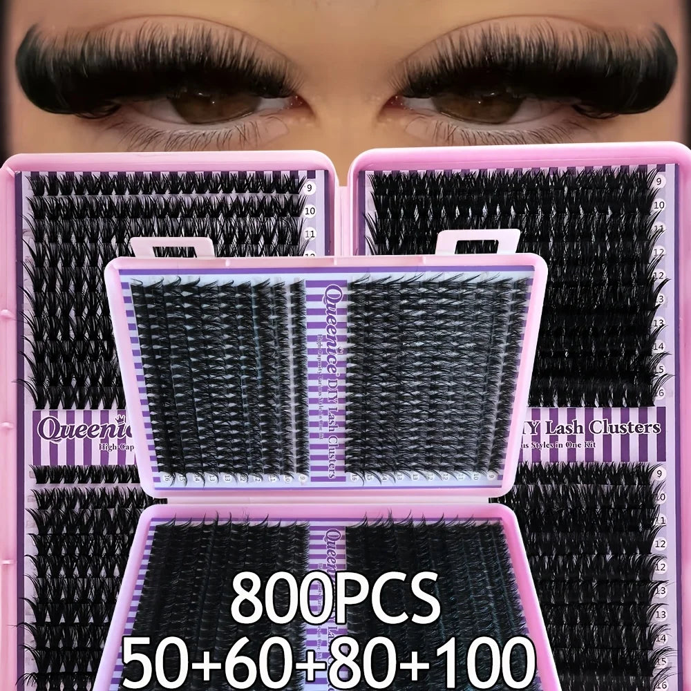 False Eyelash Clusters 9-16mm D Curl Fluffy Dense Reusable Natural Look