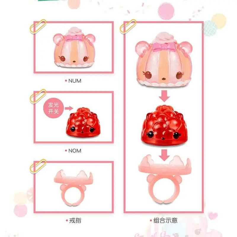 Num Noms Scented Sparkle Light Up Ring Blind Box Toy for Kids - Surprise Collectible Gift
