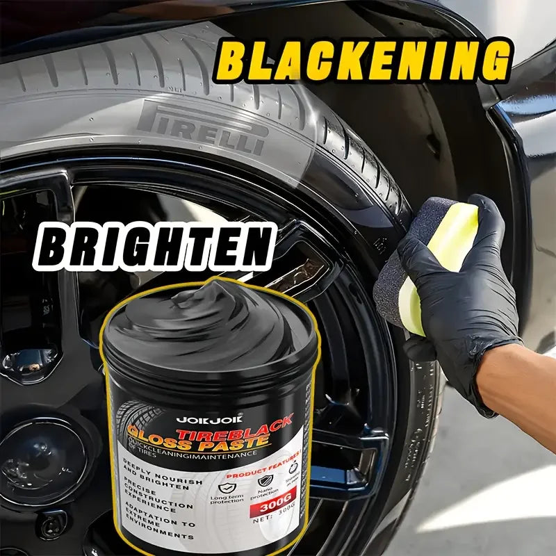 300G Car Tire Gloss Wax - Black Durable Polishing & Refurbishing Wax
