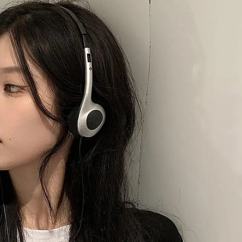 Retro Over-Ear Headphones Millennium Style Wired Headset