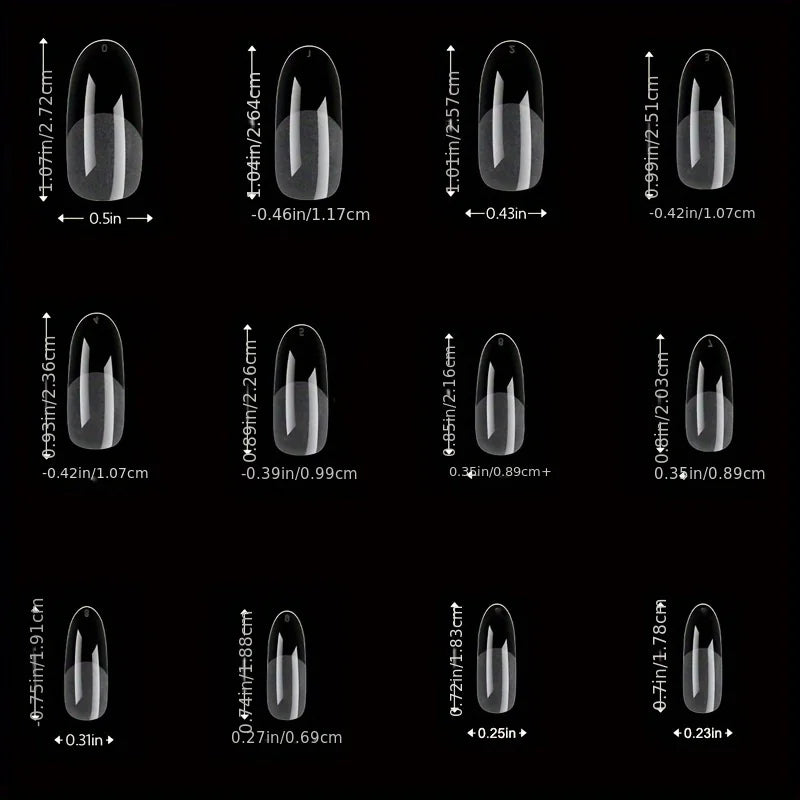 120Pcs Full Cover Nail Tips Set - Stiletto Almond Square Coffin Fake Gel Extensions