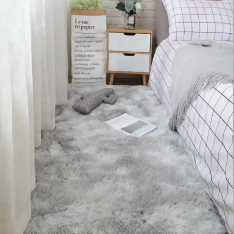 Modern Wind Silk Wool Rug - Fluffy, Durable, Machine Washable Bedroom and Living Room Floor Mat