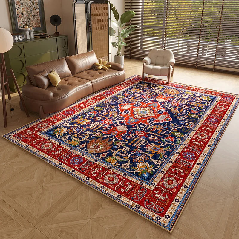 Persian Style Anti-slip Area Rug for Living Room Bedroom & Study - Washable Floor Mat