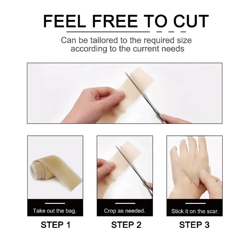 Silicone Scar Sheets Self-Adhesive Stretch Mark Cover Patch Reusable Skin Care Strip